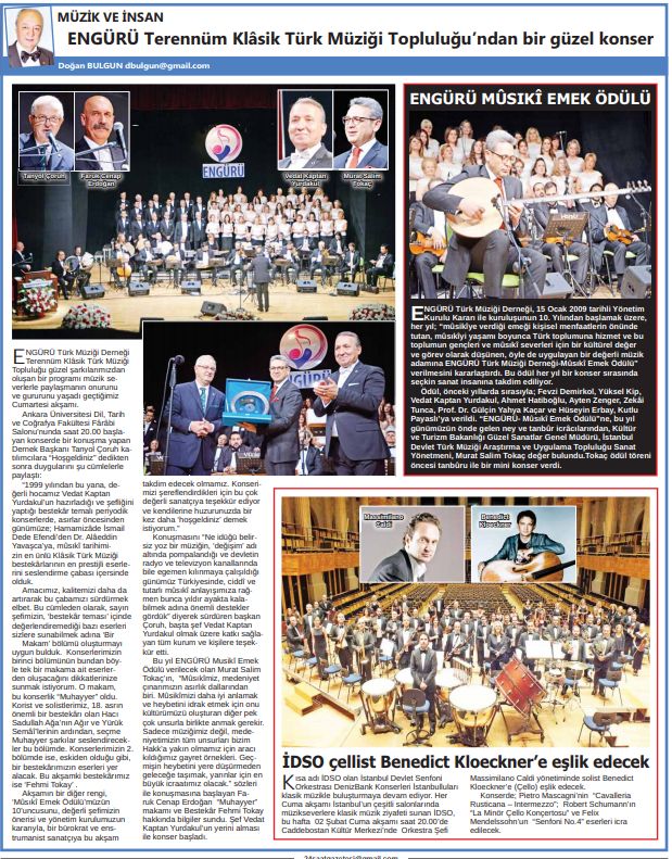 Engürü Terennüm Klasik Türk Müziği Topluluğundan bir güzel konser (1 Şubat 2018)